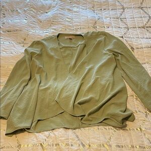 Philosophy Light Green Wrap Blouse